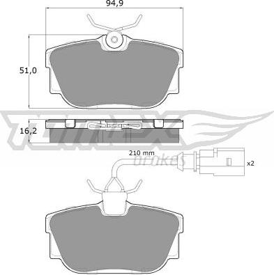 TOMEX brakes TX 13-901 - Bremžu uzliku kompl., Disku bremzes www.autospares.lv