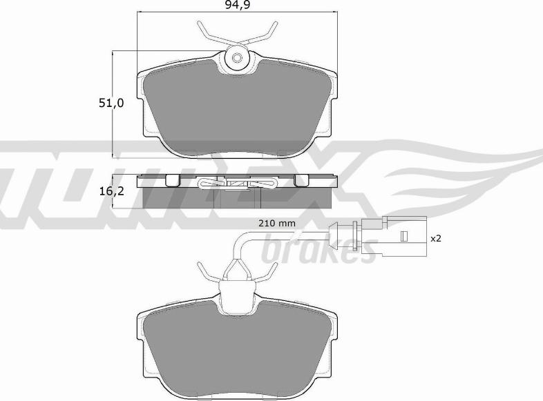 TOMEX brakes TX 13-901 - Brake Pad Set, disc brake www.autospares.lv