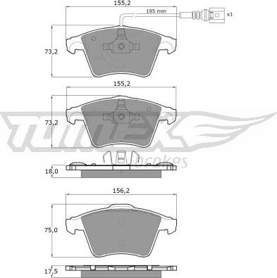 TOMEX brakes TX 13-931 - Bremžu uzliku kompl., Disku bremzes autospares.lv