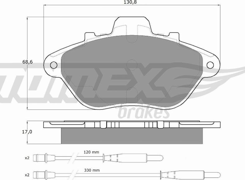 TOMEX brakes TX 13-45 - Bremžu uzliku kompl., Disku bremzes www.autospares.lv