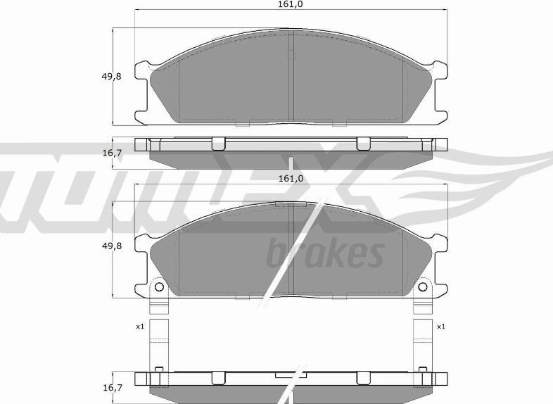 TOMEX brakes TX 13-40 - Bremžu uzliku kompl., Disku bremzes autospares.lv