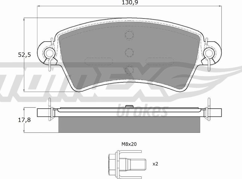 TOMEX brakes TX 13-41 - Bremžu uzliku kompl., Disku bremzes autospares.lv