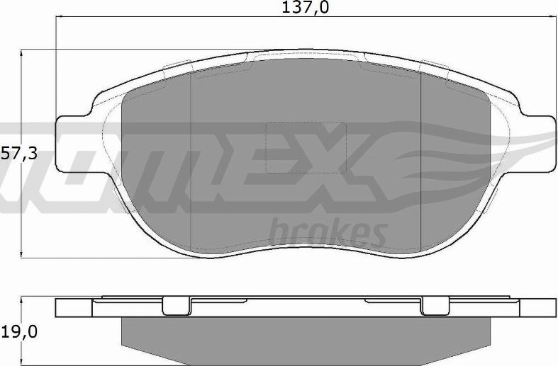 TOMEX brakes TX 13-42 - Bremžu uzliku kompl., Disku bremzes autospares.lv