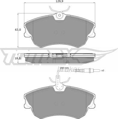 TOMEX brakes TX 13-47 - Brake Pad Set, disc brake www.autospares.lv