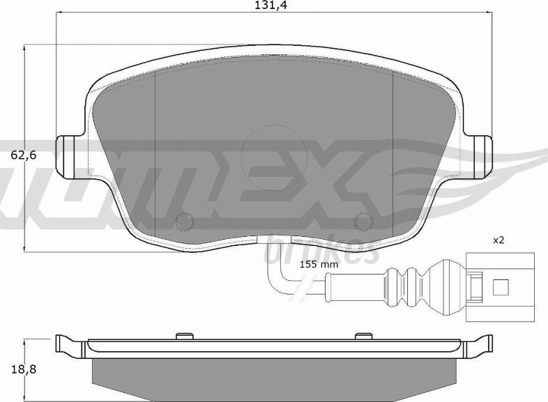 TOMEX brakes TX 13-591 - Тормозные колодки, дисковые, комплект www.autospares.lv