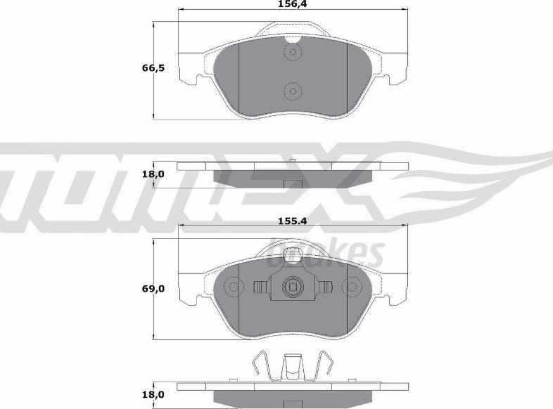 TOMEX brakes TX 13-51 - Bremžu uzliku kompl., Disku bremzes www.autospares.lv