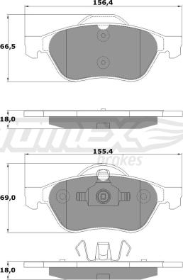 TOMEX brakes TX 13-51 - Bremžu uzliku kompl., Disku bremzes www.autospares.lv