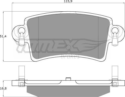 TOMEX brakes TX 13-52 - Тормозные колодки, дисковые, комплект www.autospares.lv