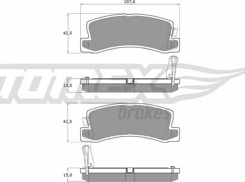 TOMEX brakes TX 13-66 - Тормозные колодки, дисковые, комплект www.autospares.lv