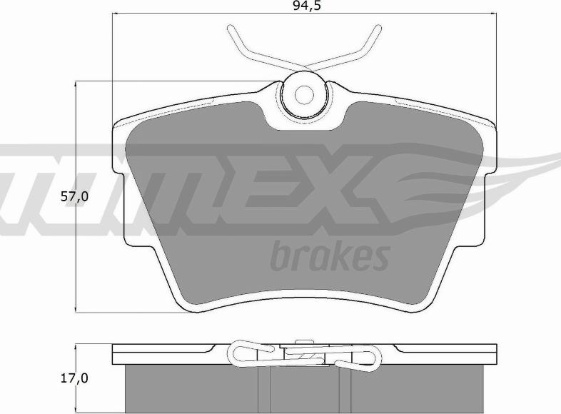 TOMEX brakes TX 13-09 - Bremžu uzliku kompl., Disku bremzes autospares.lv