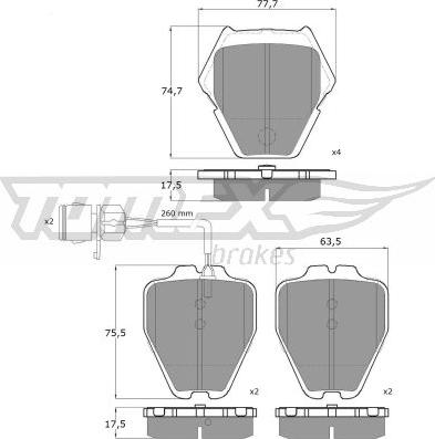 TOMEX brakes TX 13-15 - Bremžu uzliku kompl., Disku bremzes www.autospares.lv