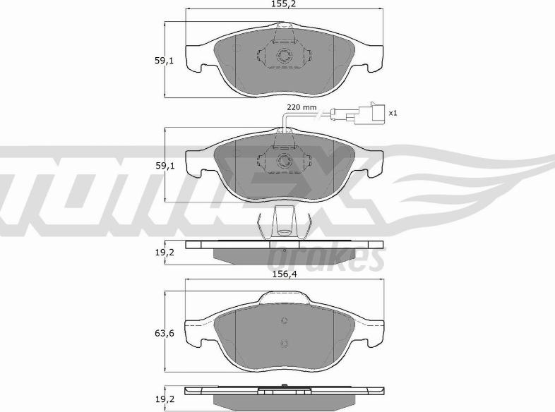 TOMEX brakes TX 13-10 - Тормозные колодки, дисковые, комплект www.autospares.lv