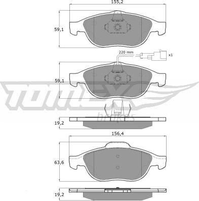 TOMEX brakes TX 13-10 - Тормозные колодки, дисковые, комплект www.autospares.lv