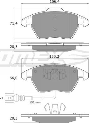 TOMEX brakes TX 13-11 - Bremžu uzliku kompl., Disku bremzes www.autospares.lv