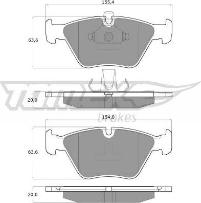 TOMEX brakes TX 13-18 - Bremžu uzliku kompl., Disku bremzes autospares.lv