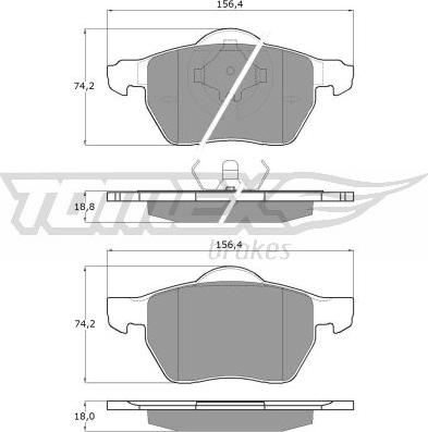 TOMEX brakes TX 13-131 - Bremžu uzliku kompl., Disku bremzes www.autospares.lv