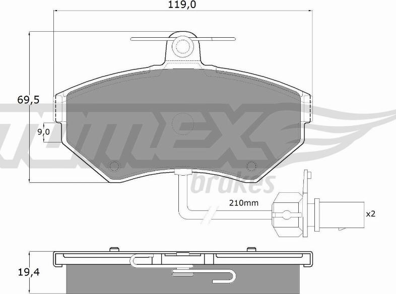 TOMEX brakes TX 13-121 - Bremžu uzliku kompl., Disku bremzes www.autospares.lv
