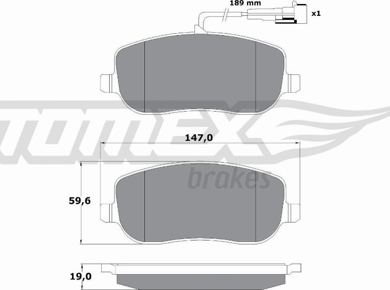 TOMEX brakes TX 13-341 - Bremžu uzliku kompl., Disku bremzes www.autospares.lv