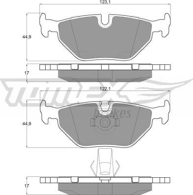 TOMEX brakes TX 13-21 - Brake Pad Set, disc brake www.autospares.lv