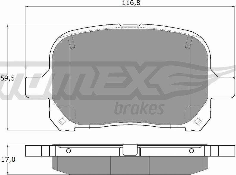 TOMEX brakes TX 13-73 - Brake Pad Set, disc brake www.autospares.lv