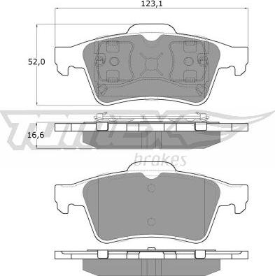 TOMEX brakes TX 12-95 - Bremžu uzliku kompl., Disku bremzes www.autospares.lv