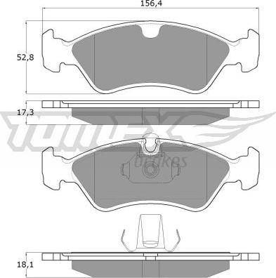 TOMEX brakes TX 12-98 - Bremžu uzliku kompl., Disku bremzes www.autospares.lv