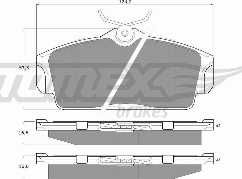 TOMEX brakes TX 12-92 - Bremžu uzliku kompl., Disku bremzes autospares.lv