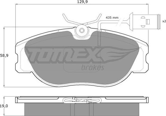 TOMEX brakes TX 12-441 - Тормозные колодки, дисковые, комплект www.autospares.lv