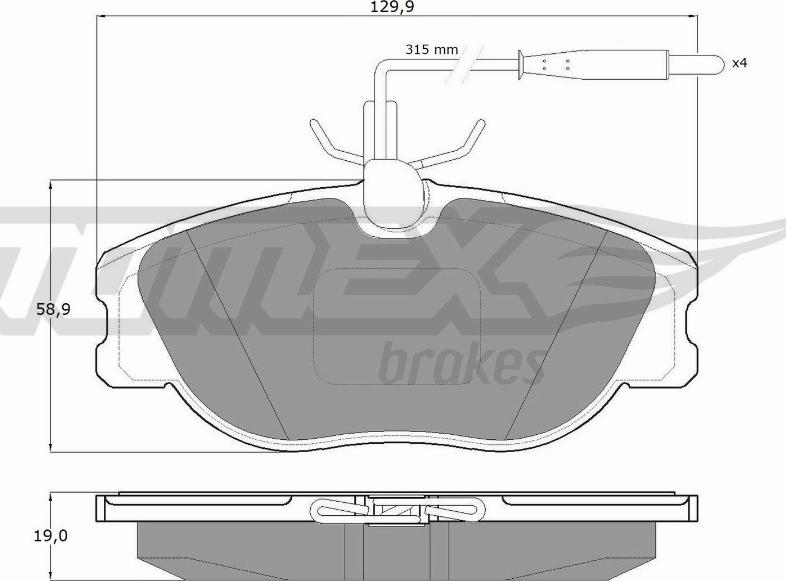 TOMEX brakes TX 12-442 - Bremžu uzliku kompl., Disku bremzes www.autospares.lv