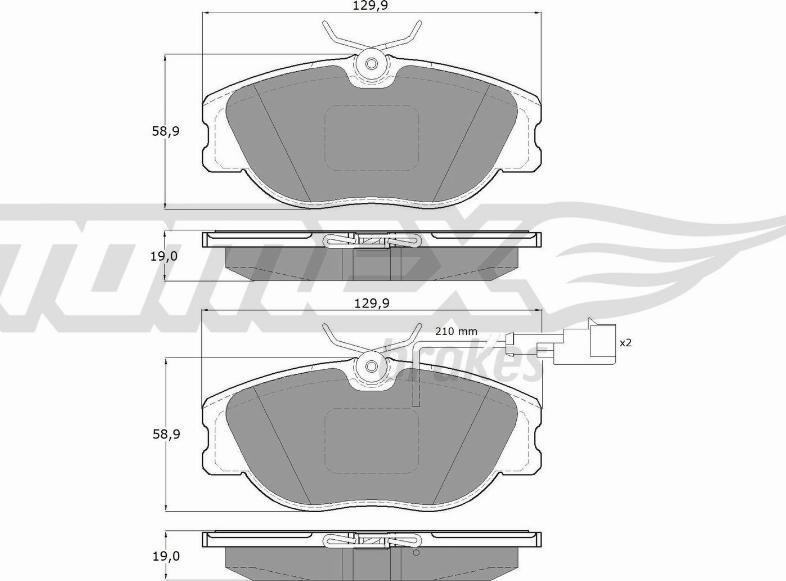 TOMEX brakes TX 12-44 - Brake Pad Set, disc brake www.autospares.lv