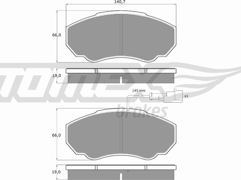 TOMEX brakes TX 12-45 - Тормозные колодки, дисковые, комплект www.autospares.lv