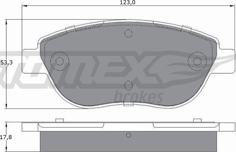 TOMEX brakes TX 12-483 - Тормозные колодки, дисковые, комплект www.autospares.lv