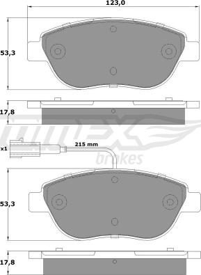 TOMEX brakes TX 12-48 - Тормозные колодки, дисковые, комплект www.autospares.lv