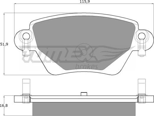 TOMEX brakes TX 12-59 - Bremžu uzliku kompl., Disku bremzes www.autospares.lv