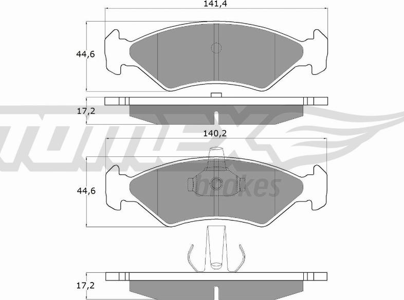 TOMEX brakes TX 12-54 - Тормозные колодки, дисковые, комплект www.autospares.lv