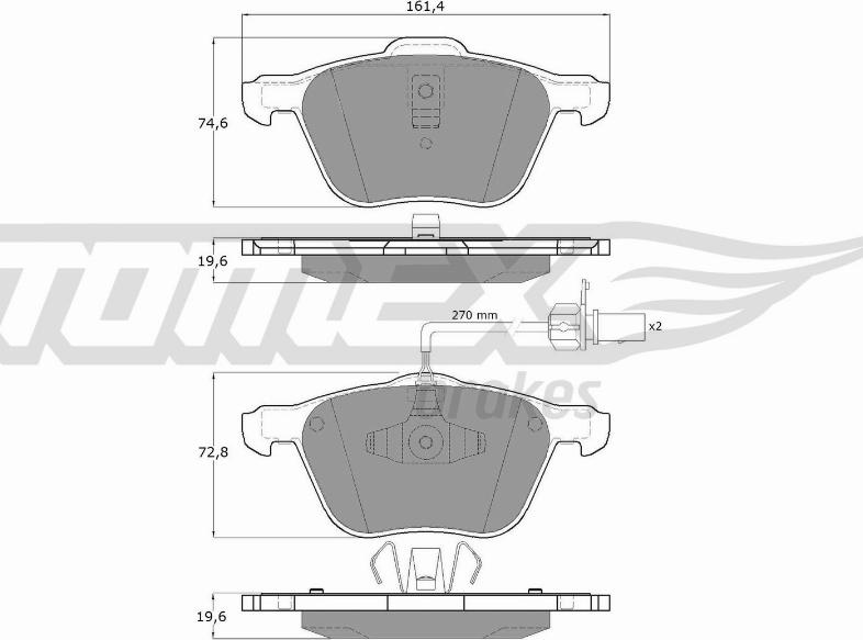 TOMEX brakes TX 12-56 - Brake Pad Set, disc brake www.autospares.lv