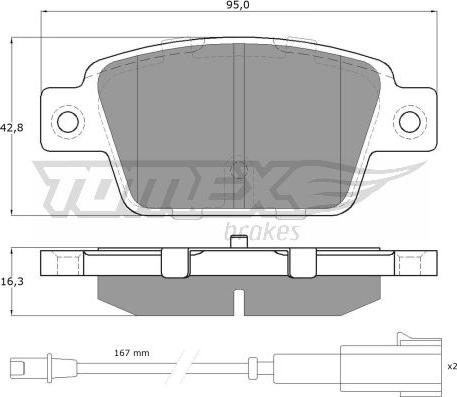 TOMEX brakes TX 12-511 - Bremžu uzliku kompl., Disku bremzes www.autospares.lv