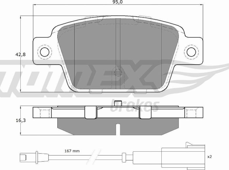 TOMEX brakes TX 12-511 - Bremžu uzliku kompl., Disku bremzes www.autospares.lv