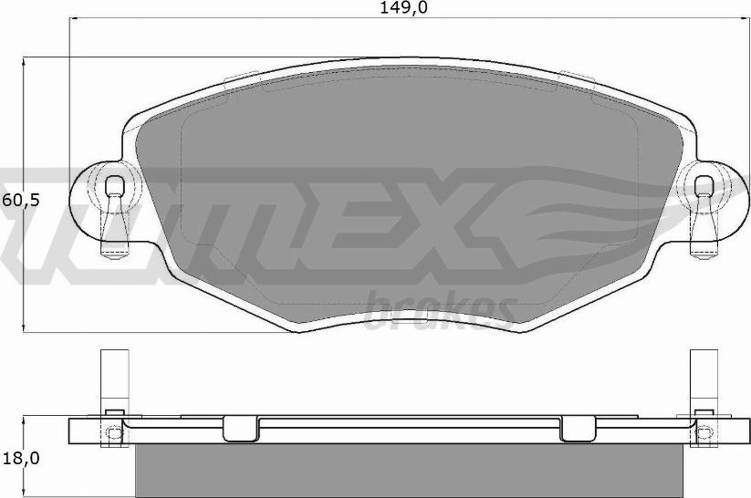 TOMEX brakes TX 12-58 - Brake Pad Set, disc brake www.autospares.lv