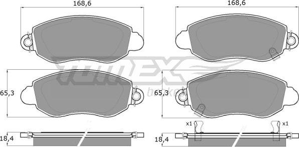 TOMEX brakes TX 12-62 - Bremžu uzliku kompl., Disku bremzes autospares.lv