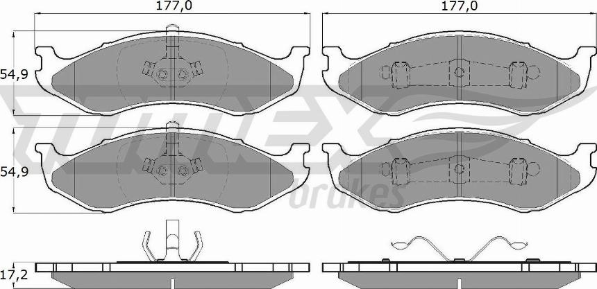 TOMEX brakes TX 12-09 - Bremžu uzliku kompl., Disku bremzes www.autospares.lv