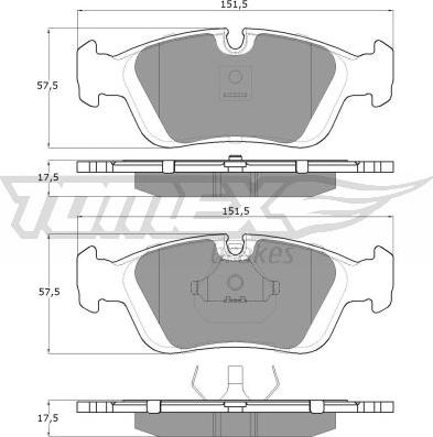 TOMEX brakes TX 12-05 - Bremžu uzliku kompl., Disku bremzes www.autospares.lv