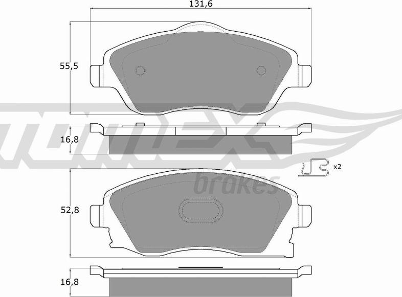 TOMEX brakes TX 12-19 - Bremžu uzliku kompl., Disku bremzes www.autospares.lv