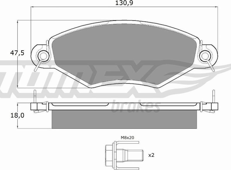 TOMEX brakes TX 12-15 - Bremžu uzliku kompl., Disku bremzes www.autospares.lv