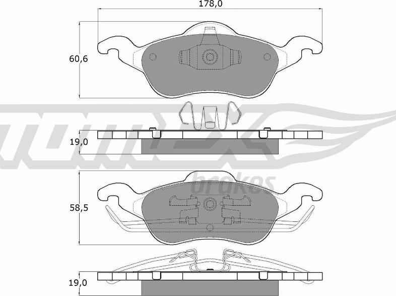 TOMEX brakes TX 12-17 - Bremžu uzliku kompl., Disku bremzes www.autospares.lv