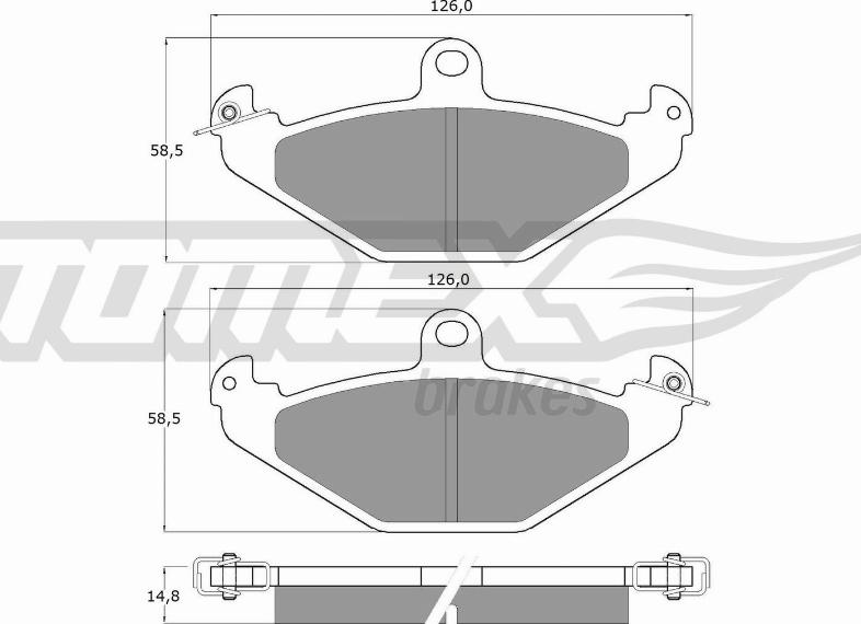 TOMEX brakes TX 12-37 - Bremžu uzliku kompl., Disku bremzes autospares.lv