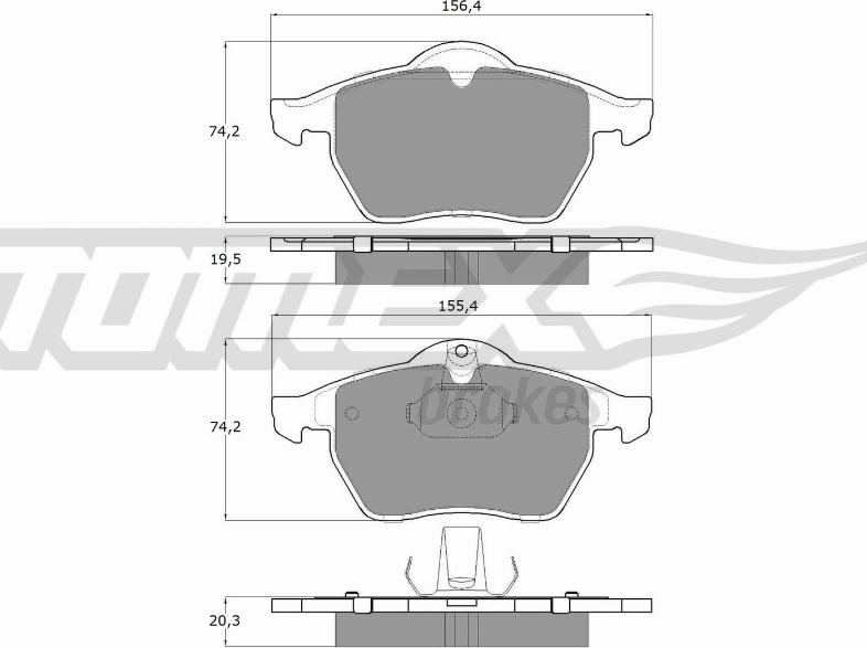 TOMEX brakes TX 12-25 - Bremžu uzliku kompl., Disku bremzes autospares.lv