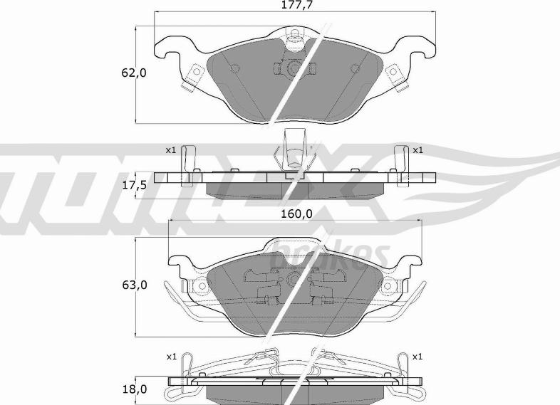 TOMEX brakes TX 12-21 - Тормозные колодки, дисковые, комплект www.autospares.lv