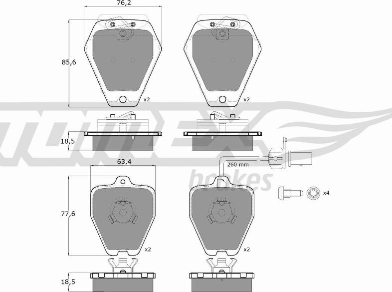 TOMEX brakes TX 12-27 - Brake Pad Set, disc brake www.autospares.lv