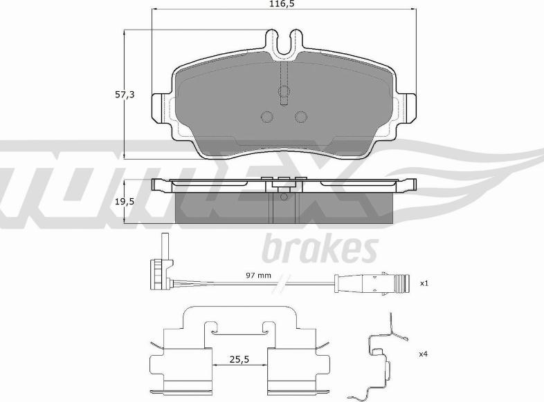 TOMEX brakes TX 12-751 - Тормозные колодки, дисковые, комплект www.autospares.lv